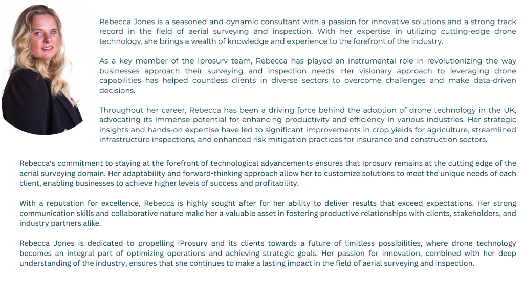 Rebecca Jones CEO and Drone Consultant Iprosurv