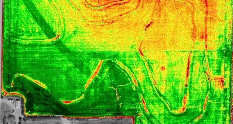 NDVI Image crop damage drones in agriculture